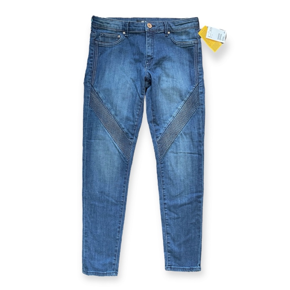 NWT H&M Moto Skinny Blue Jeans Women’s size 12